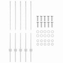 Indlejret hegnspost 5 pcs Sølv 140 cm Pulverlakeret stål