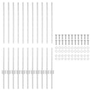 Indlejret hegnspost 11 pcs Sølv 140 cm Pulverlakeret stål