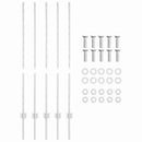 Indlejret hegnspost 5 pcs Sølv 160 cm Pulverlakeret stål