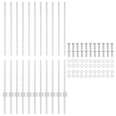 Indlejret hegnspost 11 pcs Sølv 160 cm Pulverlakeret stål