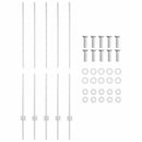 Indlejret hegnspost 5 pcs Sølv 180 cm Pulverlakeret stål