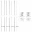 Indlejret hegnspost 11 pcs Sølv 180 cm Pulverlakeret stål