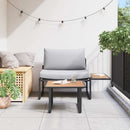 Havesofa Sæt 2 pcs Lysegrå Stål