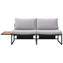 Havemøbelsofa med pude Lysegrå 200,5 x 70 x 85,5 cm Stål