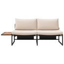 Havemøbelsofa med pude Gråbrun 200,5 x 70 x 85,5 cm Stål