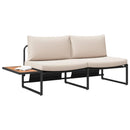 Havemøbelsofa med pude Gråbrun 200,5 x 70 x 85,5 cm Stål
