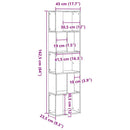 Bogreol Sort eg 45 x 23,5 x 162,5 cm