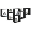væghylde 159x18x66 cm konstrueret træ sort egetræsfarve