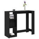 Barbord med hylde Sort eg 124 x 46 x 103.5 cm Konstrueret træ