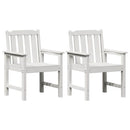 Havemøbel spise stol 2 pcs Hvid 65,5 x 59 x 88 cm HDPE