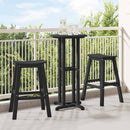 Barbænk 2 pcs Sort 52 x 43 x 73,5 cm HDPE