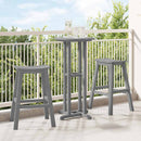 Barbænk 2 pcs Lysegrå 52 x 43 x 73,5 cm HDPE