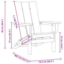 Foldbar Adirondack Stol Mørkeblå 80,5 x 74,5 x 92 cm HDPE