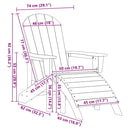 Adirondack-stol Hvid 82 x 74 x 92 cm HDPE