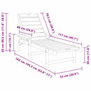 Solstol Sort 195,5 x 53 x 98,5 cm HDPE