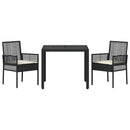Have Spisebordssæt 3 pcs Sort polyrattan