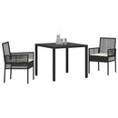 Have Spisebordssæt 3 pcs Sort polyrattan