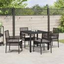 Have Spisebordssæt 5 pcs Sort polyrattan