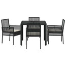 Have Spisebordssæt 5 pcs Sort polyrattan