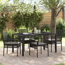 Have Spisebordssæt 5 pcs Sort polyrattan