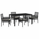 Have Spisebordssæt 5 pcs Sort polyrattan
