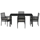 Have Spisebordssæt 5 pcs Sort polyrattan