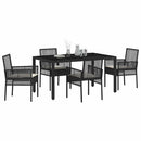 Have Spisebordssæt 5 pcs Sort polyrattan