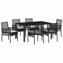 Have Spisebordssæt 7 pcs Sort polyrattan