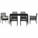 Have Spisebordssæt 7 pcs Sort polyrattan