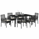 Have Spisebordssæt 7 pcs Sort polyrattan