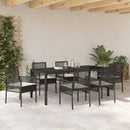 Have Spisebordssæt 7 pcs Sort polyrattan