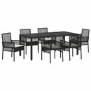 Have Spisebordssæt 7 pcs Sort polyrattan