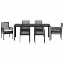 Have Spisebordssæt 7 pcs Sort polyrattan