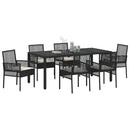Have Spisebordssæt 7 pcs Sort polyrattan