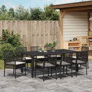 Have Spisebordssæt 9 pcs Sort polyrattan