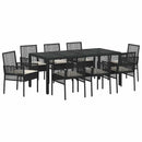 Have Spisebordssæt 9 pcs Sort polyrattan