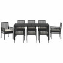 Have Spisebordssæt 9 pcs Sort polyrattan