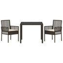 Have Spisebordssæt 3 pcs Brun polyrattan