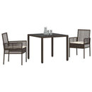 Have Spisebordssæt 3 pcs Brun polyrattan