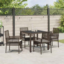 Have Spisebordssæt 5 pcs Brun polyrattan