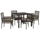 Have Spisebordssæt 5 pcs Brun polyrattan