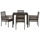 Have Spisebordssæt 5 pcs Brun polyrattan