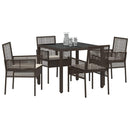Have Spisebordssæt 5 pcs Brun polyrattan