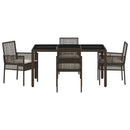 Have Spisebordssæt 5 pcs Brun polyrattan