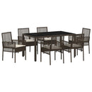 Have Spisebordssæt 7 pcs Brun polyrattan