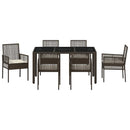 Have Spisebordssæt 7 pcs Brun polyrattan