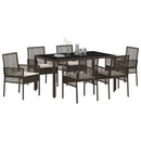 Have Spisebordssæt 7 pcs Brun polyrattan