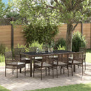 Have Spisebordssæt 9 pcs Brun polyrattan