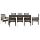 Have Spisebordssæt 9 pcs Brun polyrattan