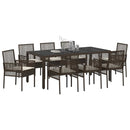 Have Spisebordssæt 9 pcs Brun polyrattan